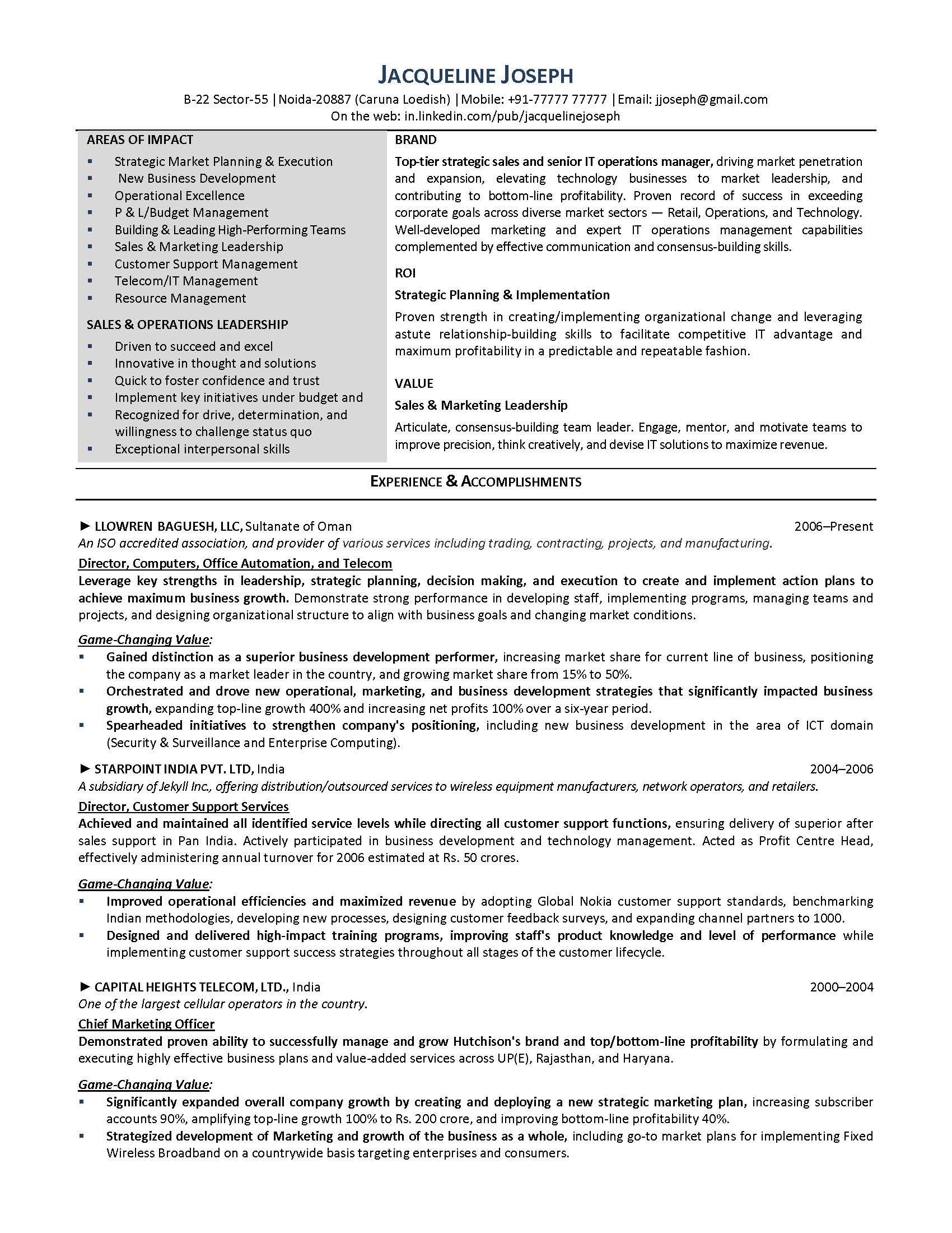 IT resume sample 1, provided by Elite Resume Writing Services