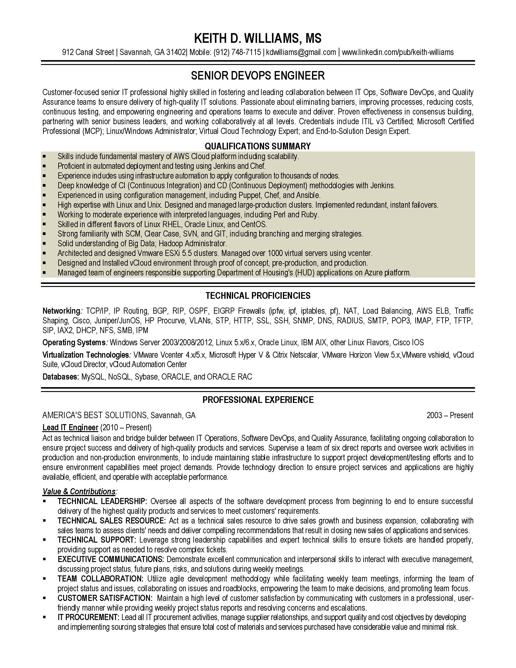 IT resume sample 2, provided by Elite Resume Writing Services