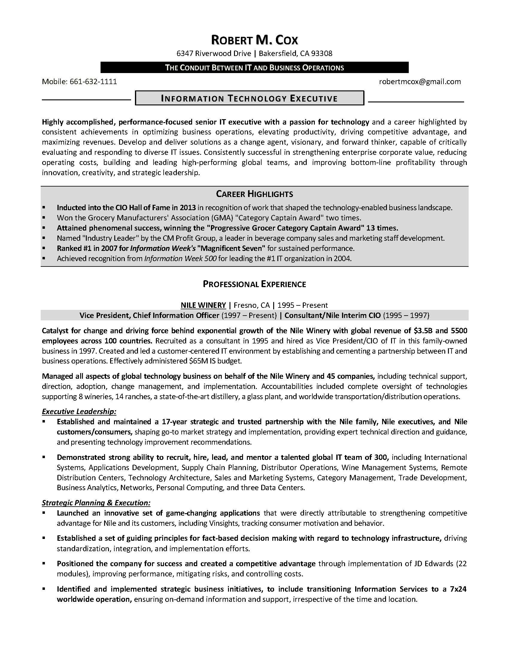 IT resume sample 3, provided by Elite Resume Writing Services